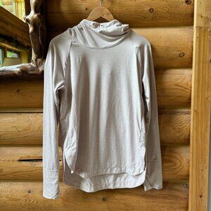 Athleta Uptempo Hoodie Sweatshirt in Beige Size Medium